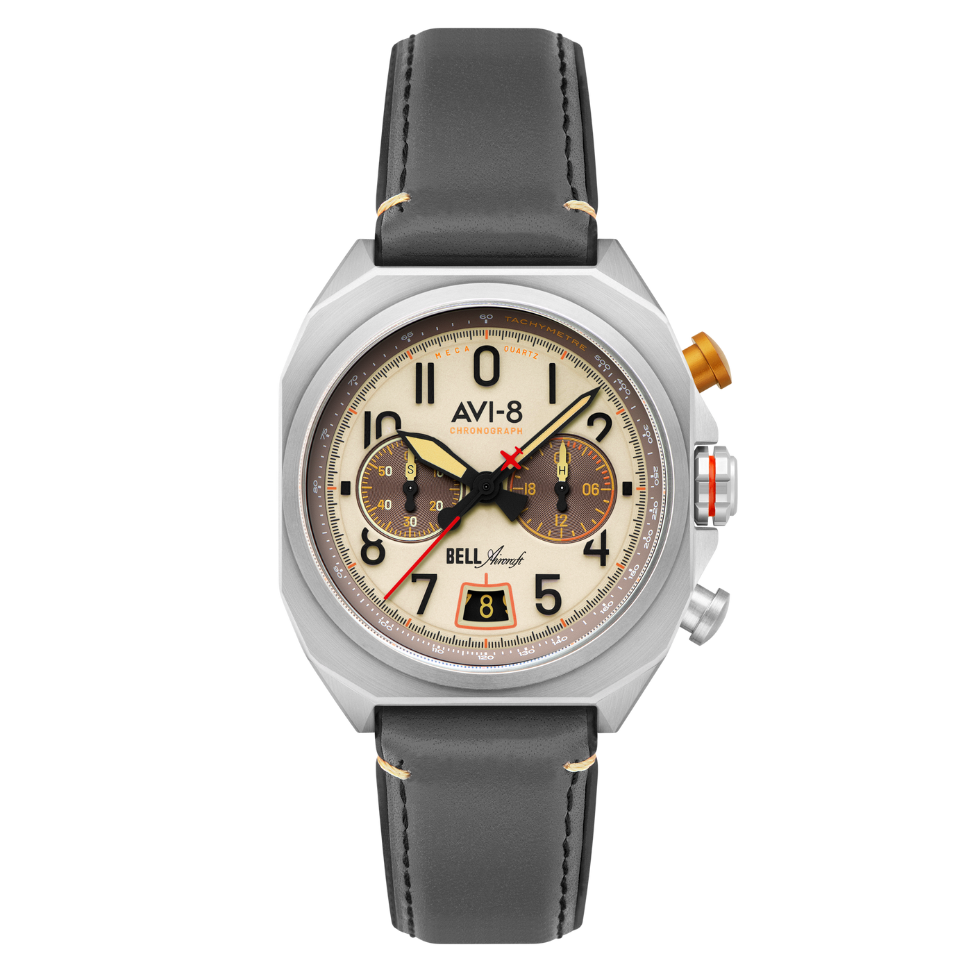 Camel Brown | Bell X-1 Machbuster Chronograph – AVI-8 Timepieces Camel Brown | Bell X-1 Machbuster Chronograph – AVI-8 Timepieces