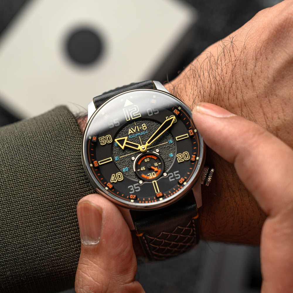 Cool Black | Hawker Typhoon Baldwin Automatic – AVI-8 Timepieces
