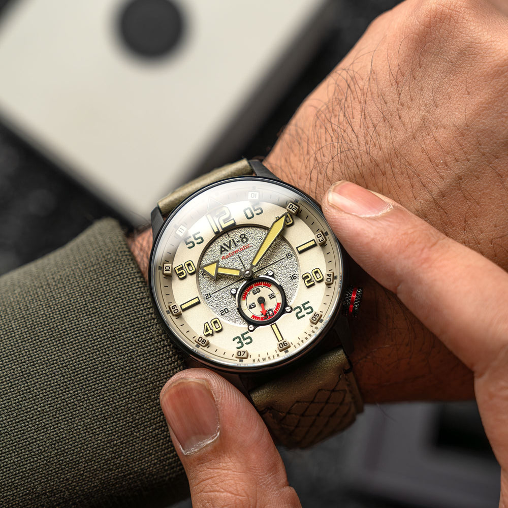 Dark Khaki | Hawker Typhoon Baldwin Automatic – AVI-8 Timepieces