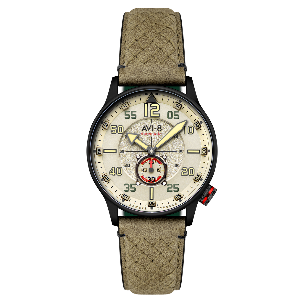 Dark Khaki | Hawker Typhoon Baldwin Automatic – AVI-8 Timepieces