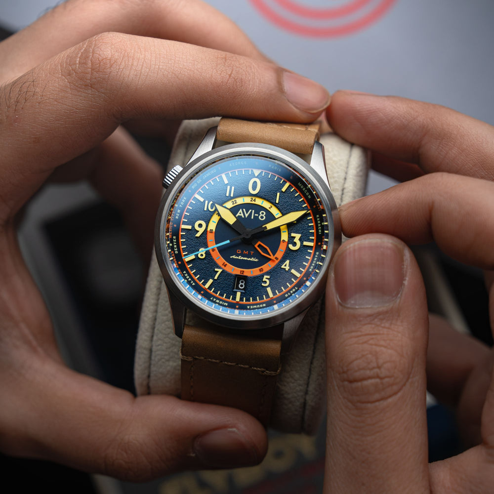 Atlantic Blue | Flyboy Wingman Worldtimer GMT Automatic – AVI-8