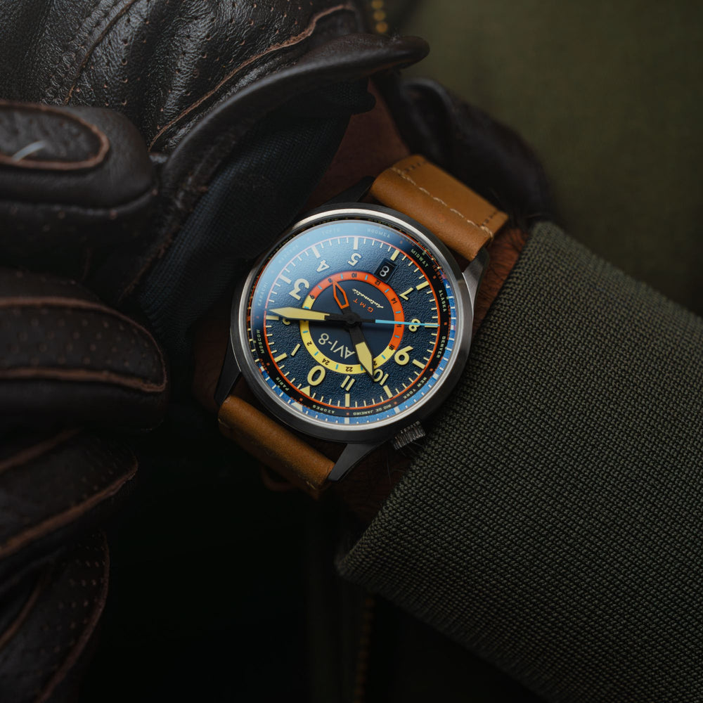 Atlantic Blue | Flyboy Wingman Worldtimer GMT Automatic – AVI-8