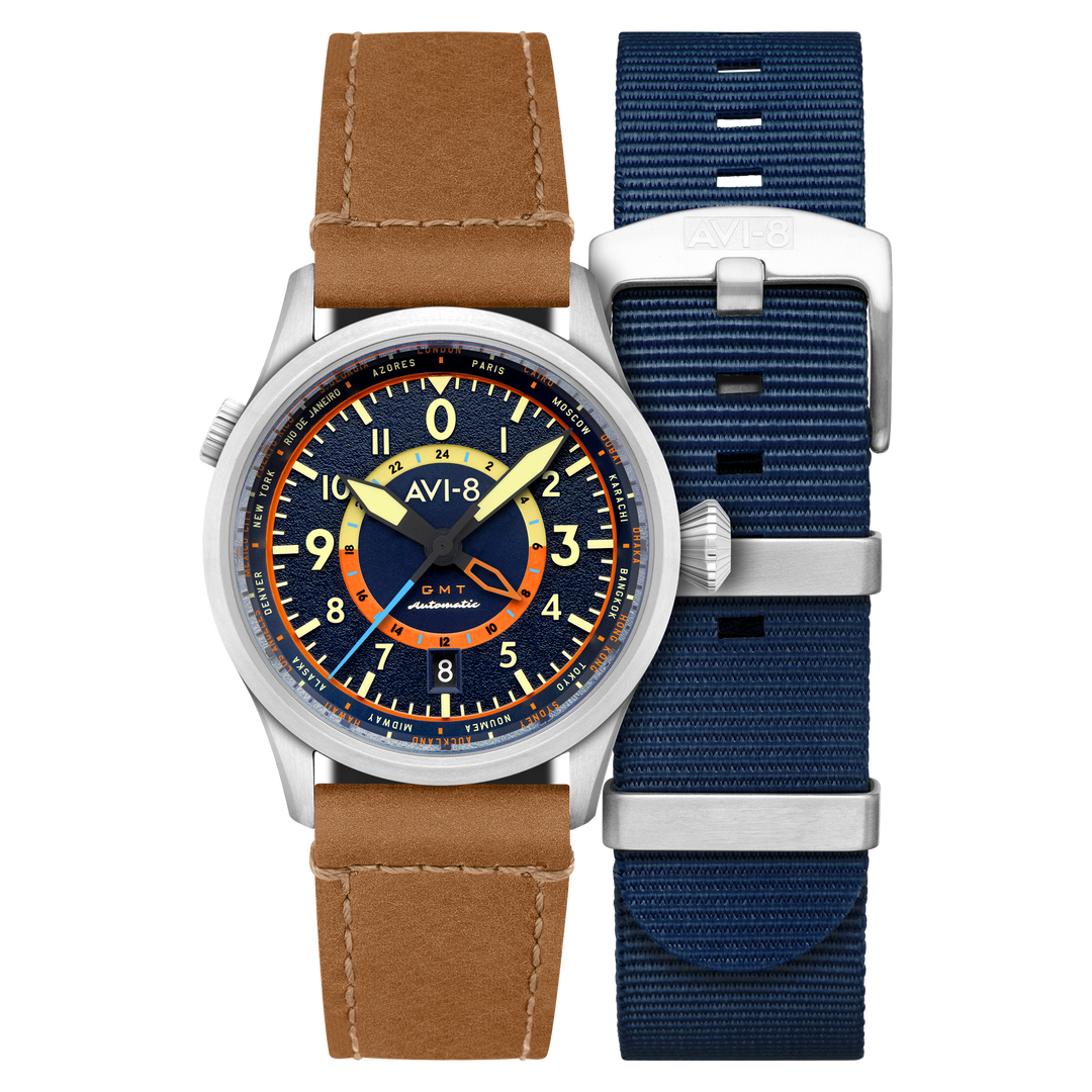 Sand Green | Flyboy Wingman Worldtimer GMT Automatic – AVI-8 Sand Green | Flyboy Wingman Worldtimer GMT Automatic – AVI-8