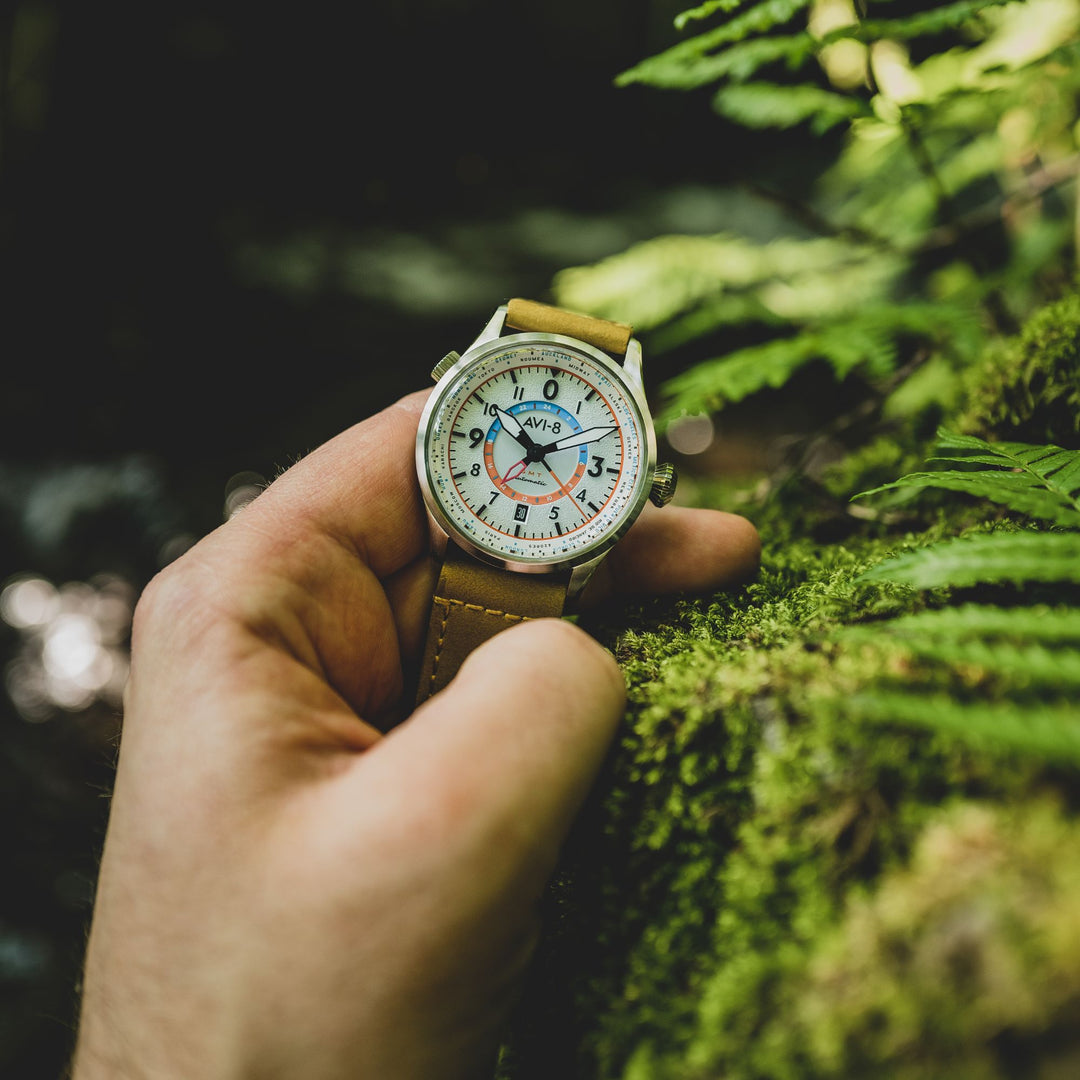 Sand Green | Flyboy Wingman Worldtimer GMT Automatic – AVI-8