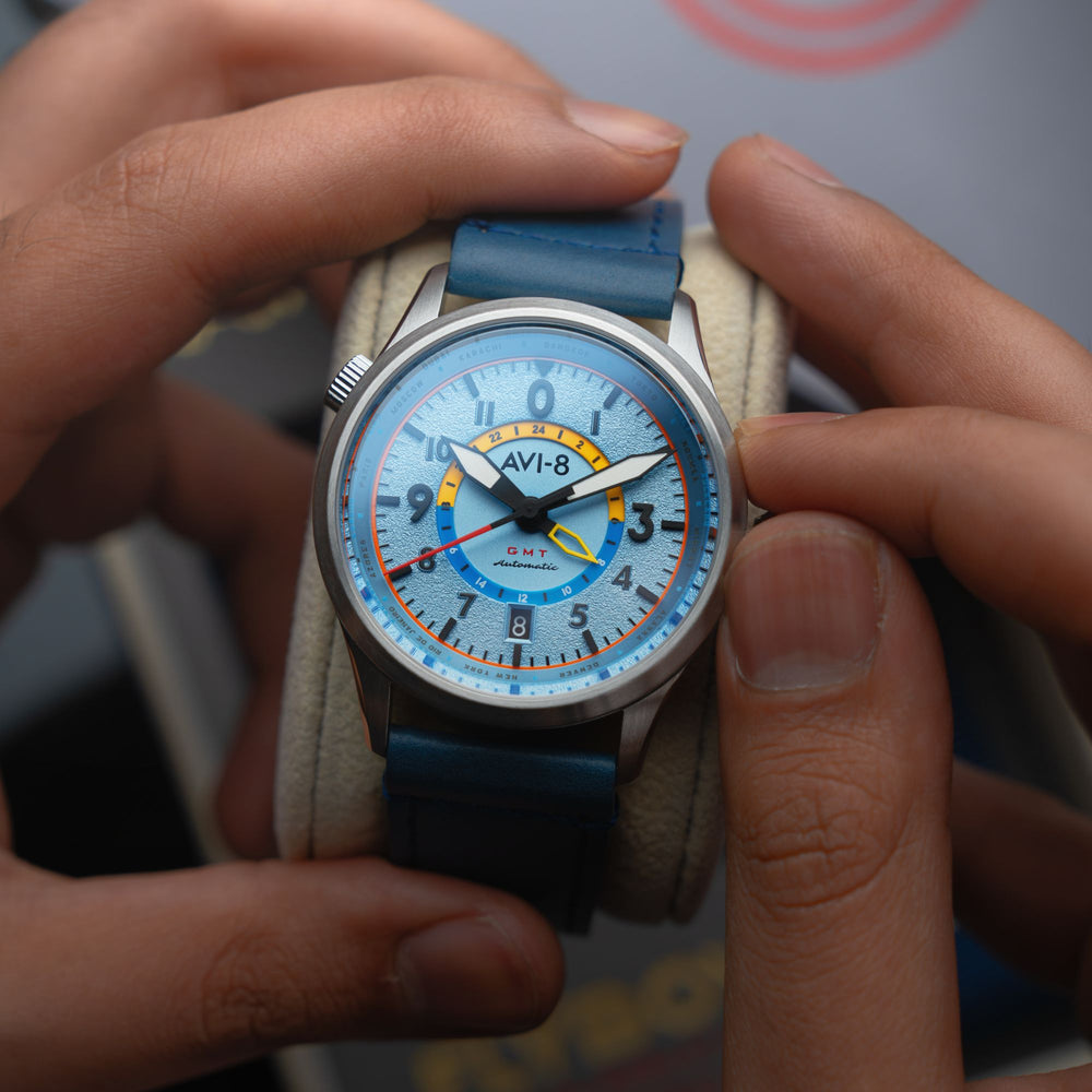 Power Blue | Flyboy Wingman Worldtimer GMT Automatic – AVI-8
