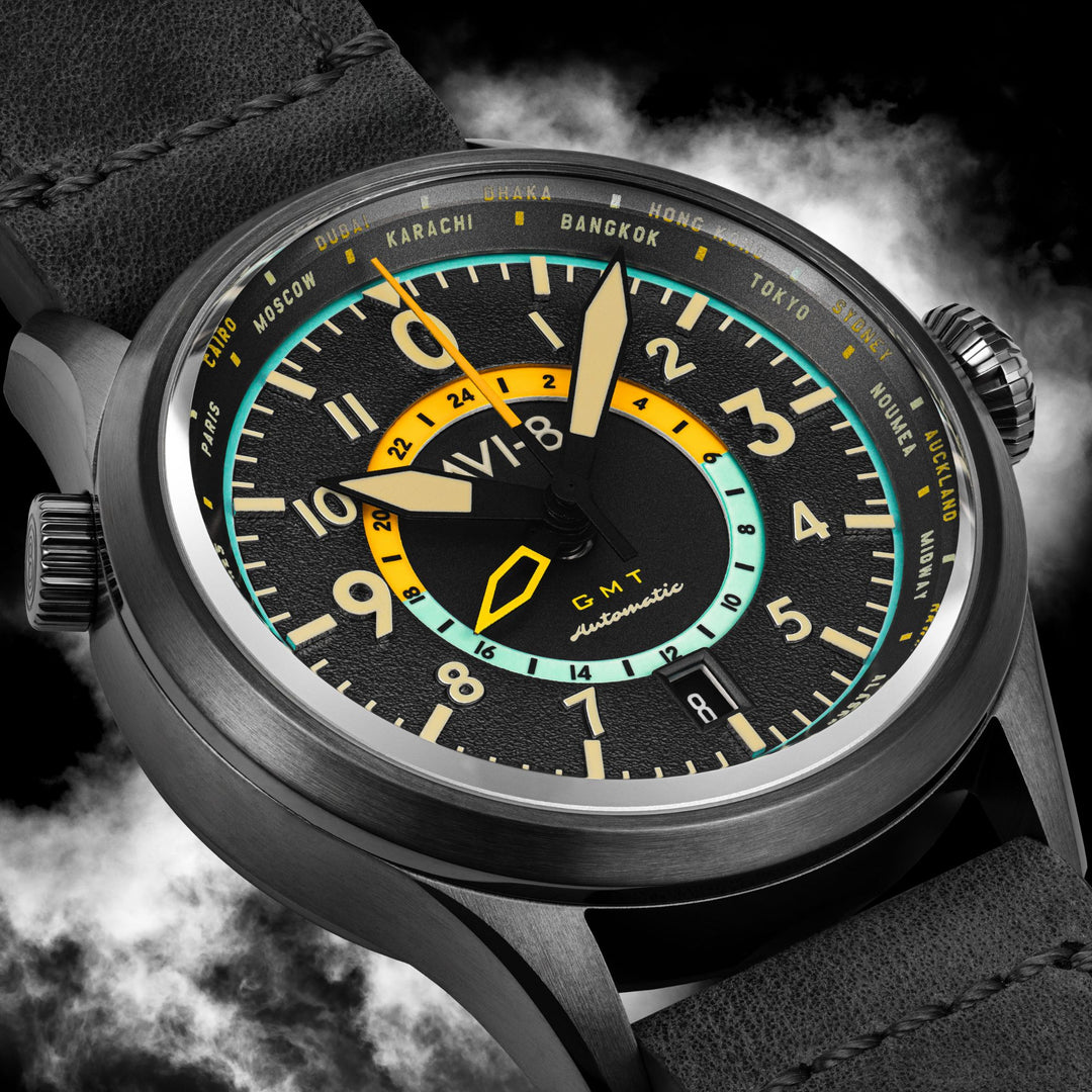 Tropical Grey | Flyboy Wingman Worldtimer GMT Automatic – AVI-8