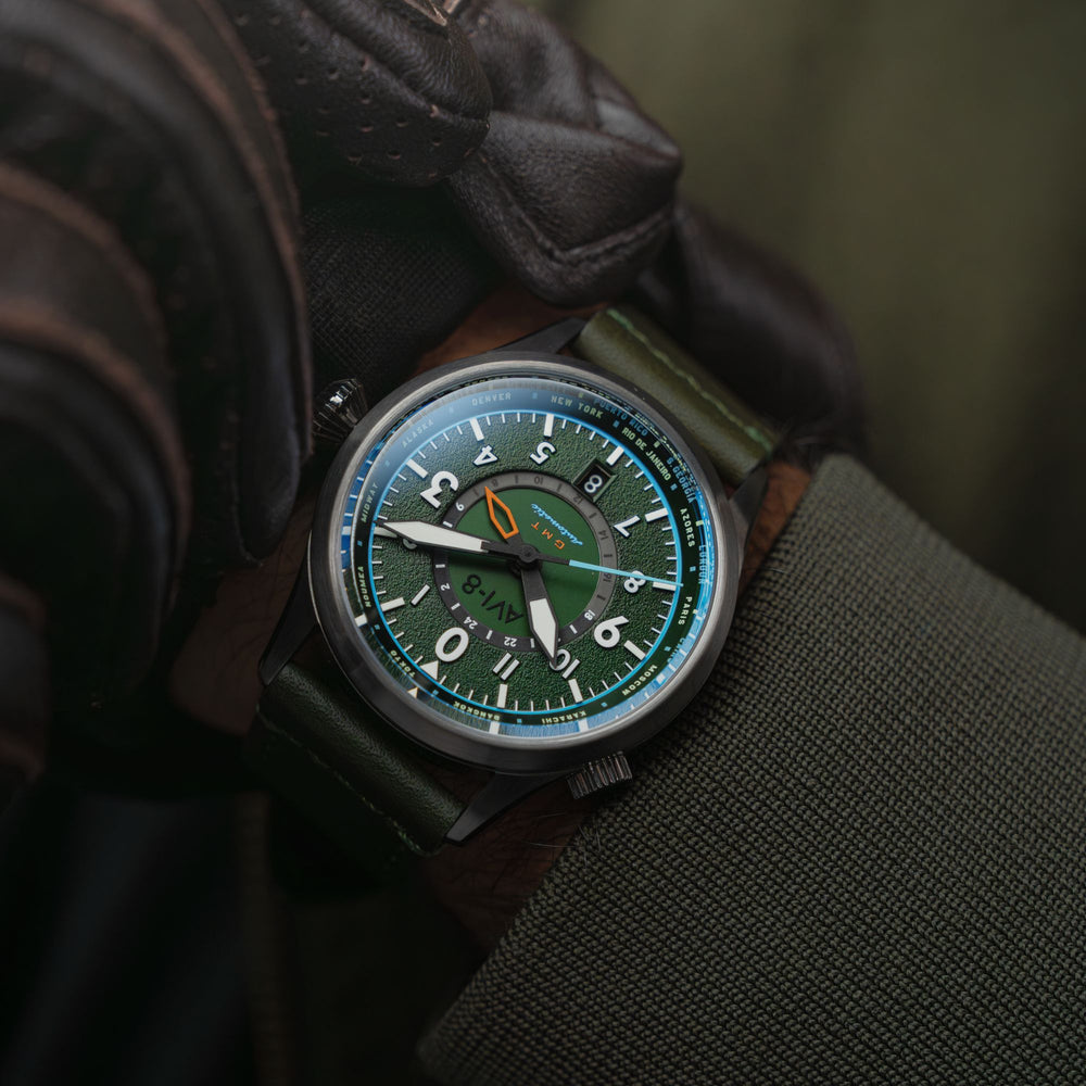 Jungle Green | Flyboy Wingman Worldtimer GMT Automatic – AVI-8