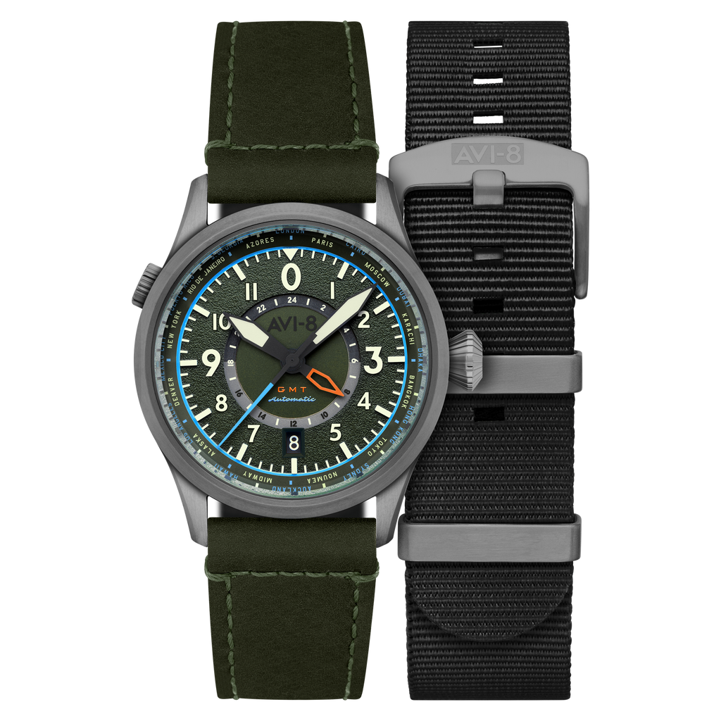 Jungle Green | Flyboy Wingman Worldtimer GMT Automatic – AVI-8