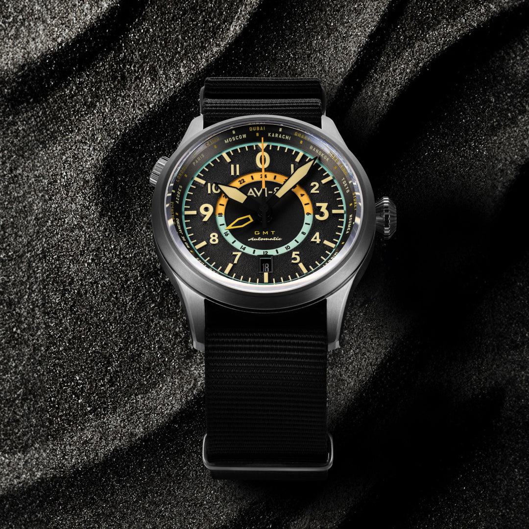 Flyboy Wingman Worldtimer GMT Automatic AV-4120 – AVI-8 Timepieces