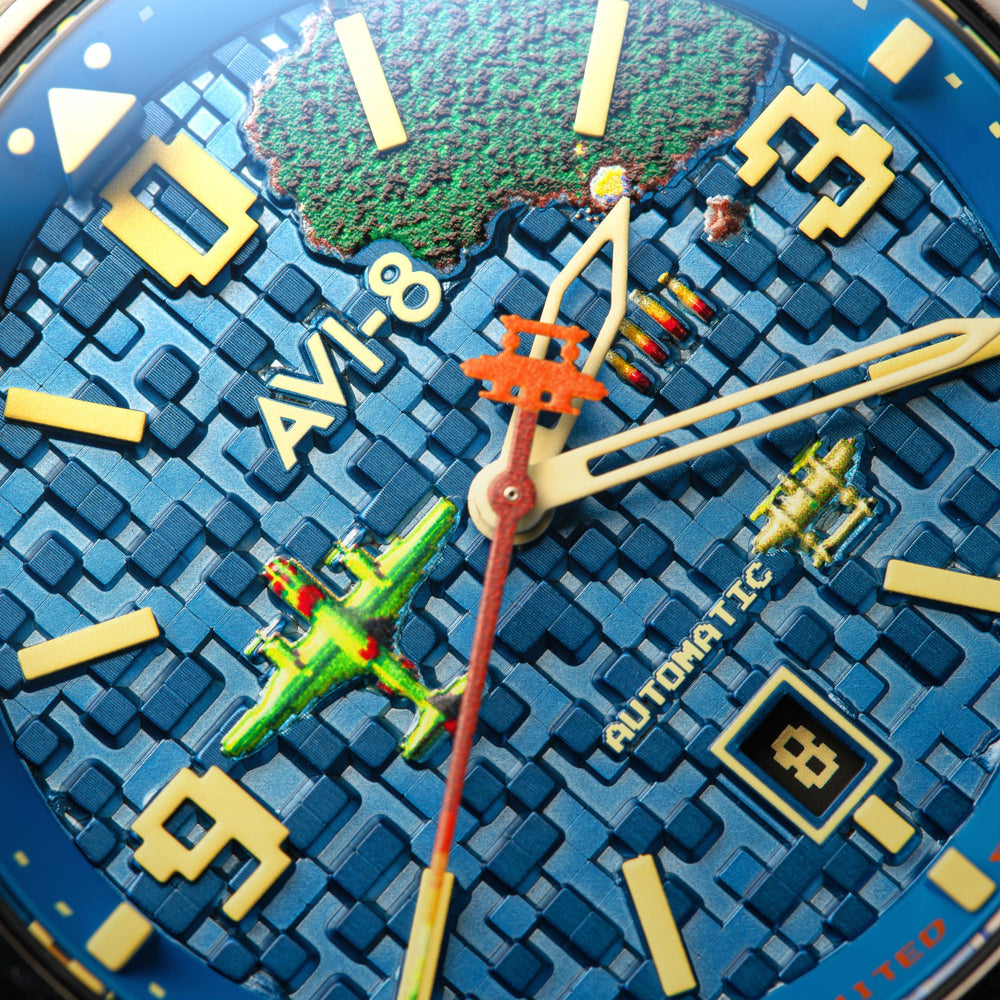 Gunmetal Ace | Flyboy Capcom 1942 Automatic Pixel Limited Edition – AVI-8  Timepieces
