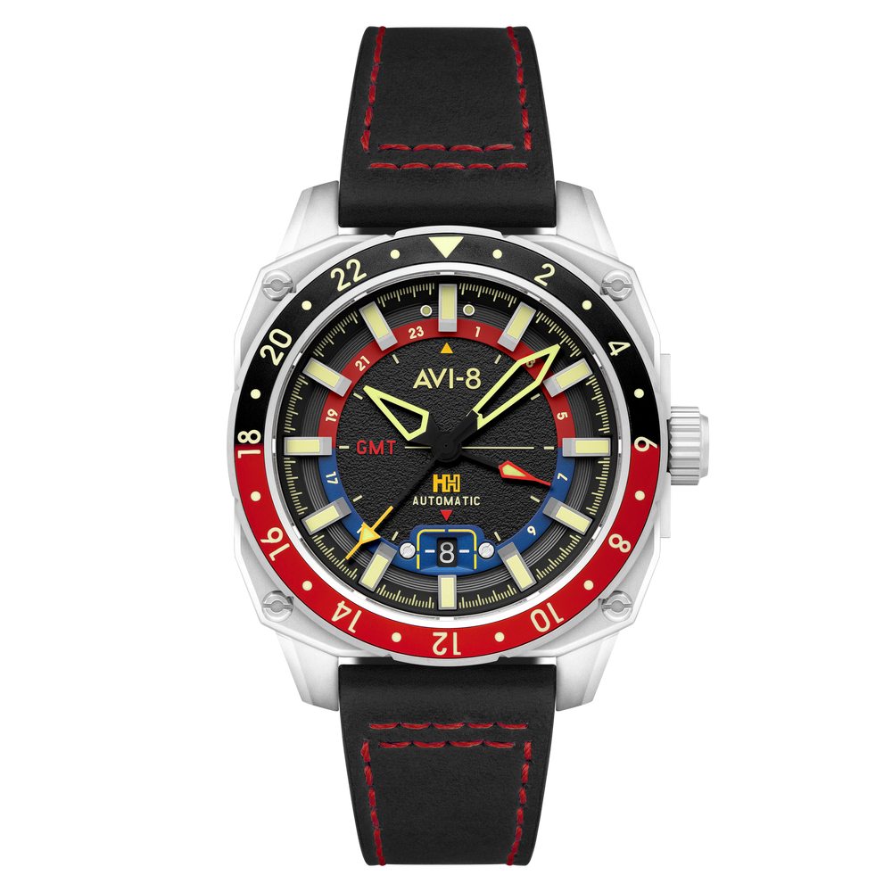 Devil Black | Hawker Hunter Atlas GMT Automatic – AVI-8 Timepieces Devil Black | Hawker Hunter Atlas GMT Automatic – AVI-8 Timepieces