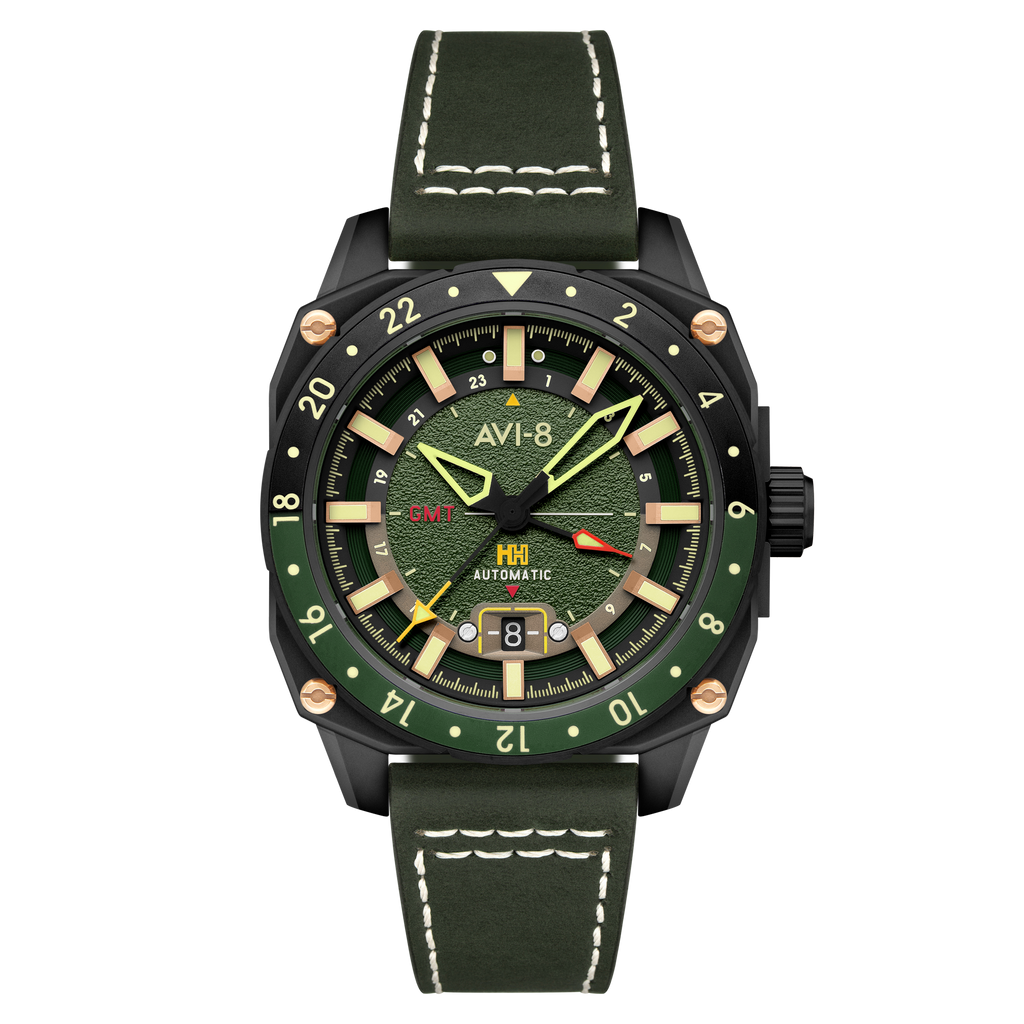 Amazon Green | Hawker Hunter Atlas GMT Automatic – AVI-8 Timepieces