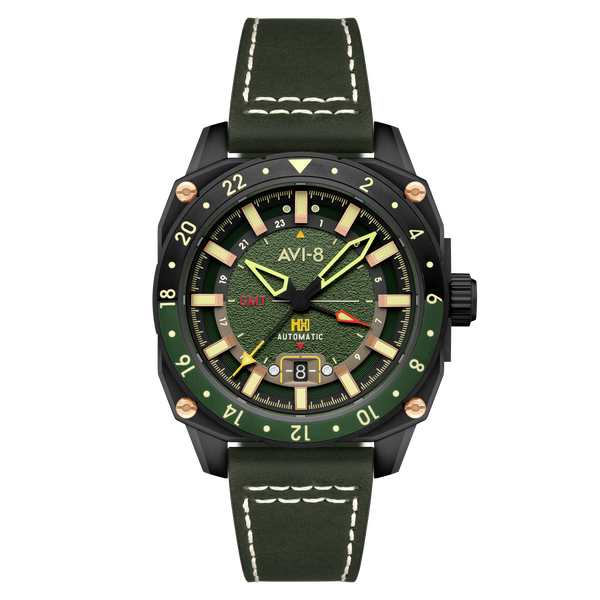 Amazon Green | Hawker Hunter Atlas GMT Automatic – AVI-8 Timepieces