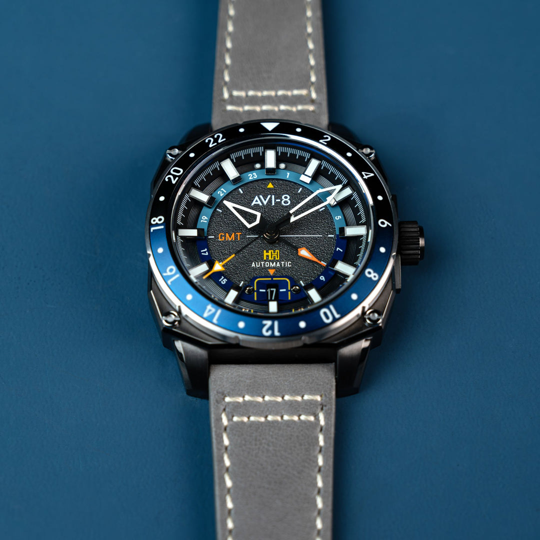 Mist Grey | Hawker Hunter Atlas GMT Automatic – AVI-8 Timepieces
