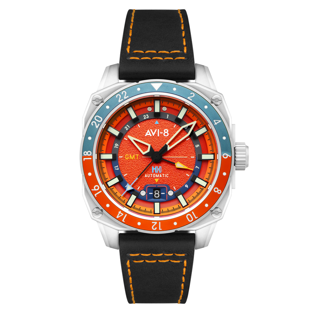 Orangish Red | Hawker Hunter Atlas GMT Automatic – AVI-8 Timepieces
