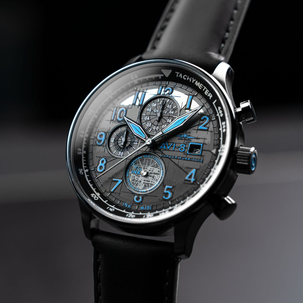 最大80％オフ Black Print Blue | Chronograph Inkdial Hurricane Hawker その他