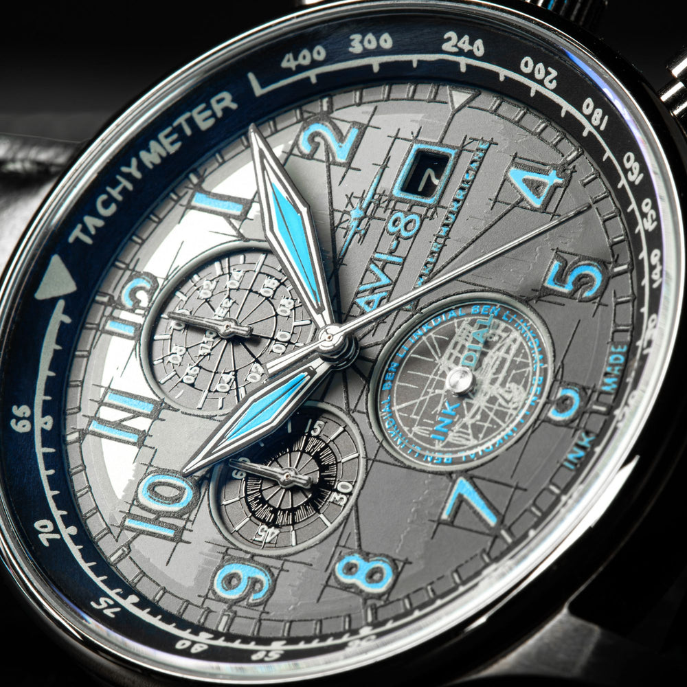 Blue Print Black | Hawker Hurricane Inkdial Chronograph