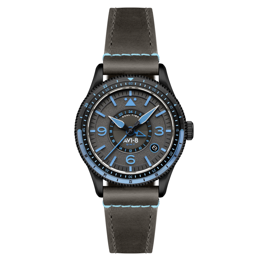 Rubber Black | Flyboy Airmaster GMT Automatic – AVI-8 Timepieces