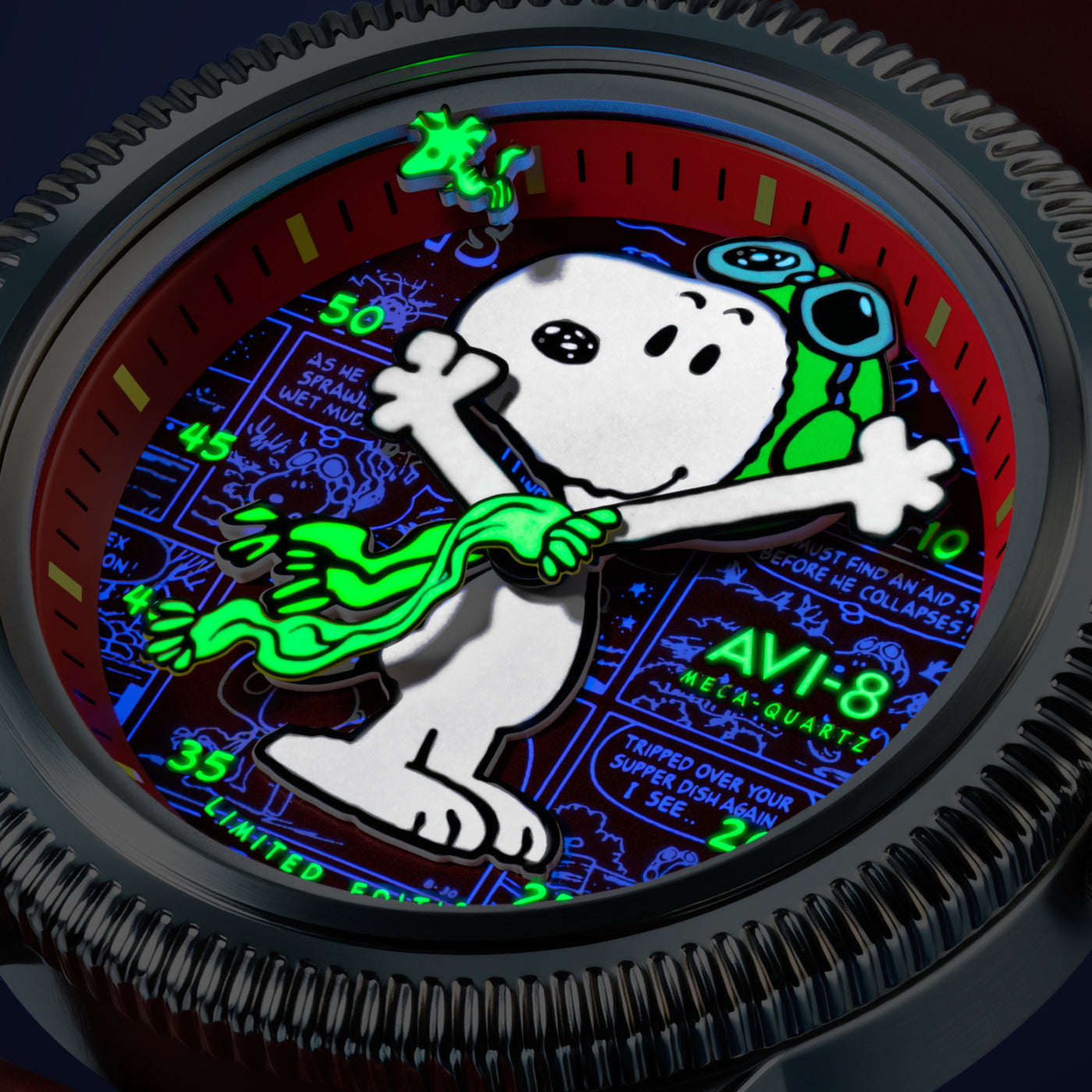 Doghouse Red | Flyboy Airmaster 40 Meca-quartz Peanuts Snoopy