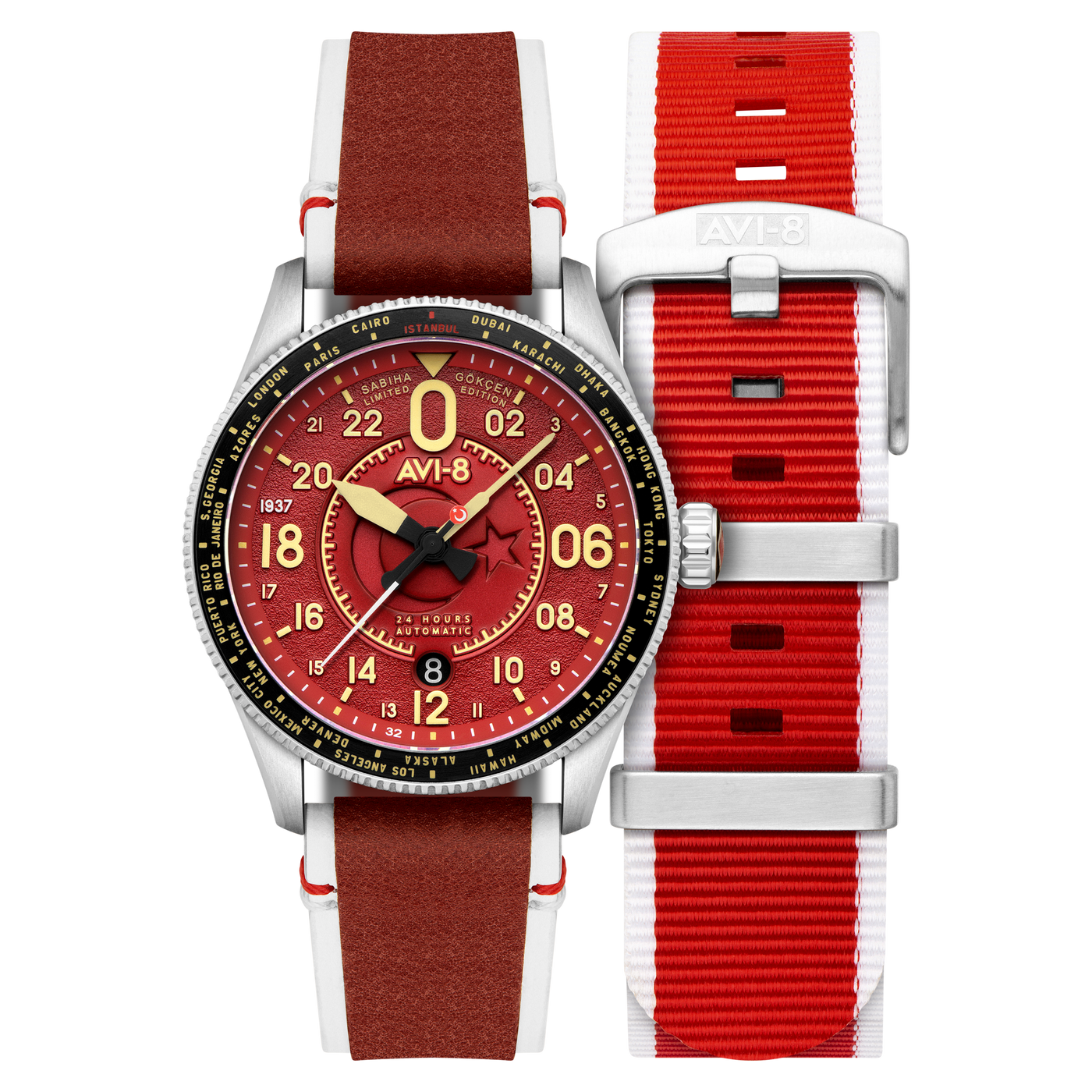Gökçen Red | Sabiha Gökçen 24 Hour Automatic Limited Edition – AVI Gökçen Red | Sabiha Gökçen 24 Hour Automatic Limited Edition – AVI