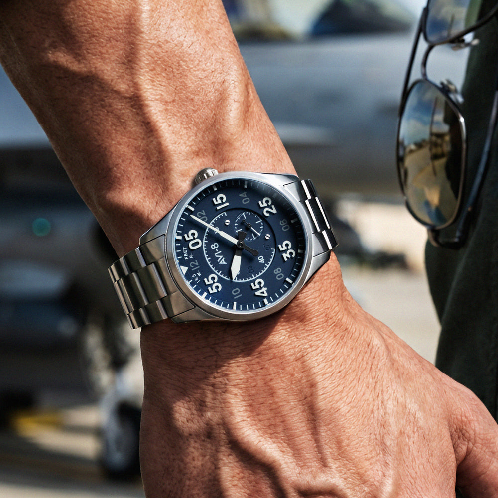 S159 ★ avi-8 アヴィエイト スピットファイア SPITFIRE Slate Black | Spitfire Lock Chronograph – AVI-8 Timepieces