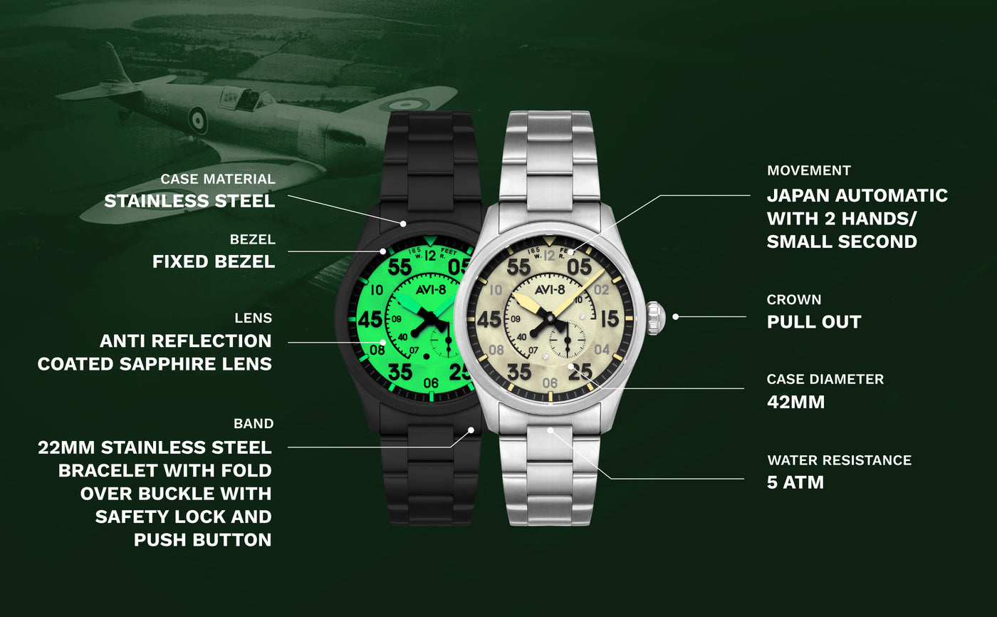 Spitfire Type 300 Automatic AV-4147 – AVI-8 Timepieces