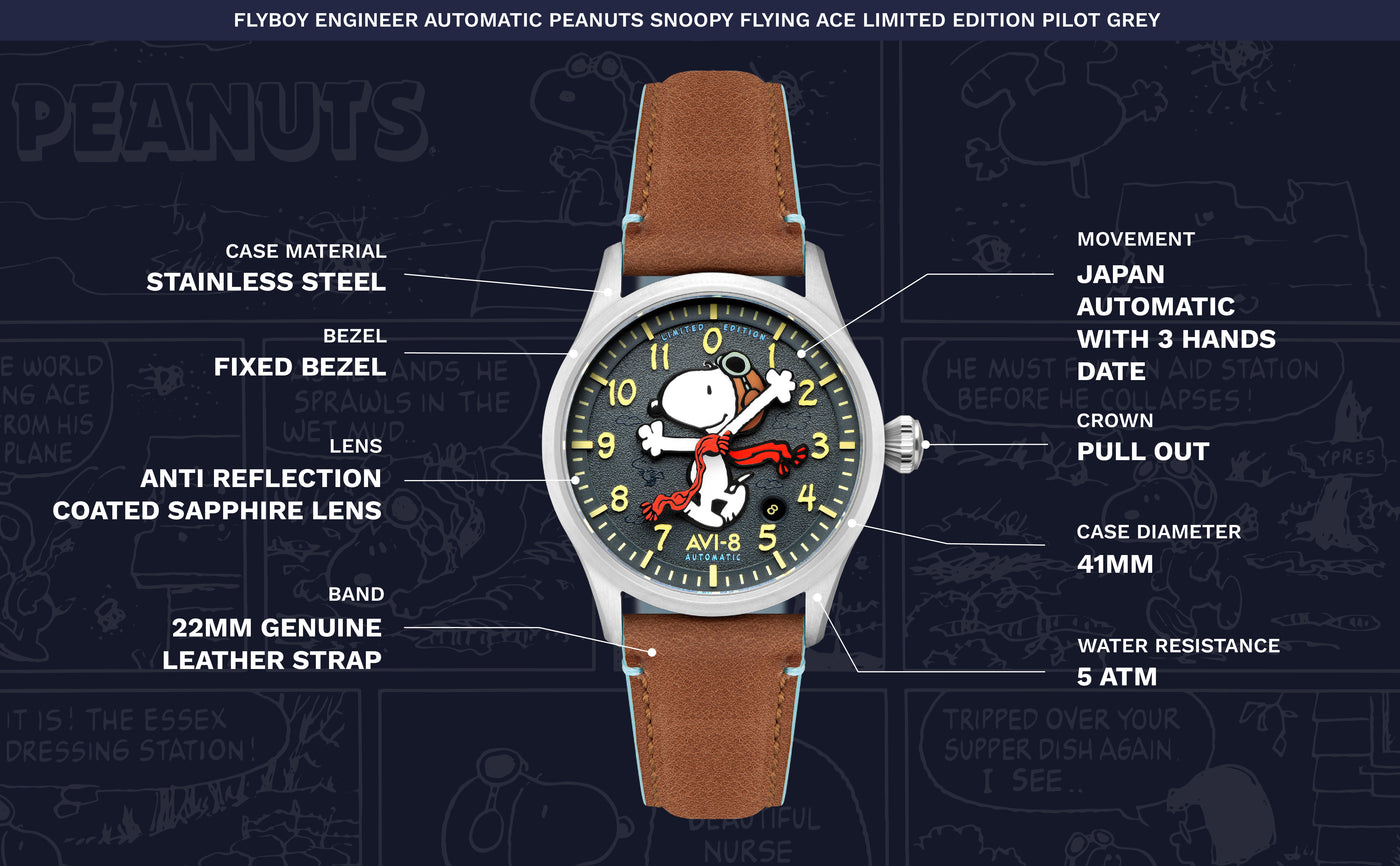 Peanuts Snoopy Flying Ace Limited Edition – AVI-8 Timepieces