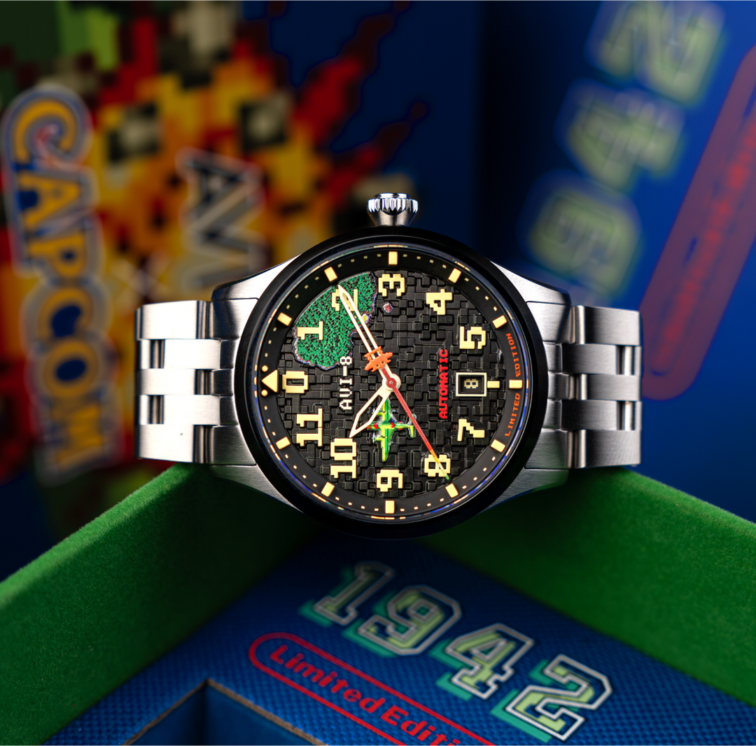 FLYBOY CAPCOM 1942 AUTOMATIC PIXEL LIMITED EDITION AV-4121 – AVI-8 FLYBOY CAPCOM 1942 AUTOMATIC PIXEL LIMITED EDITION AV-4121 – AVI-8