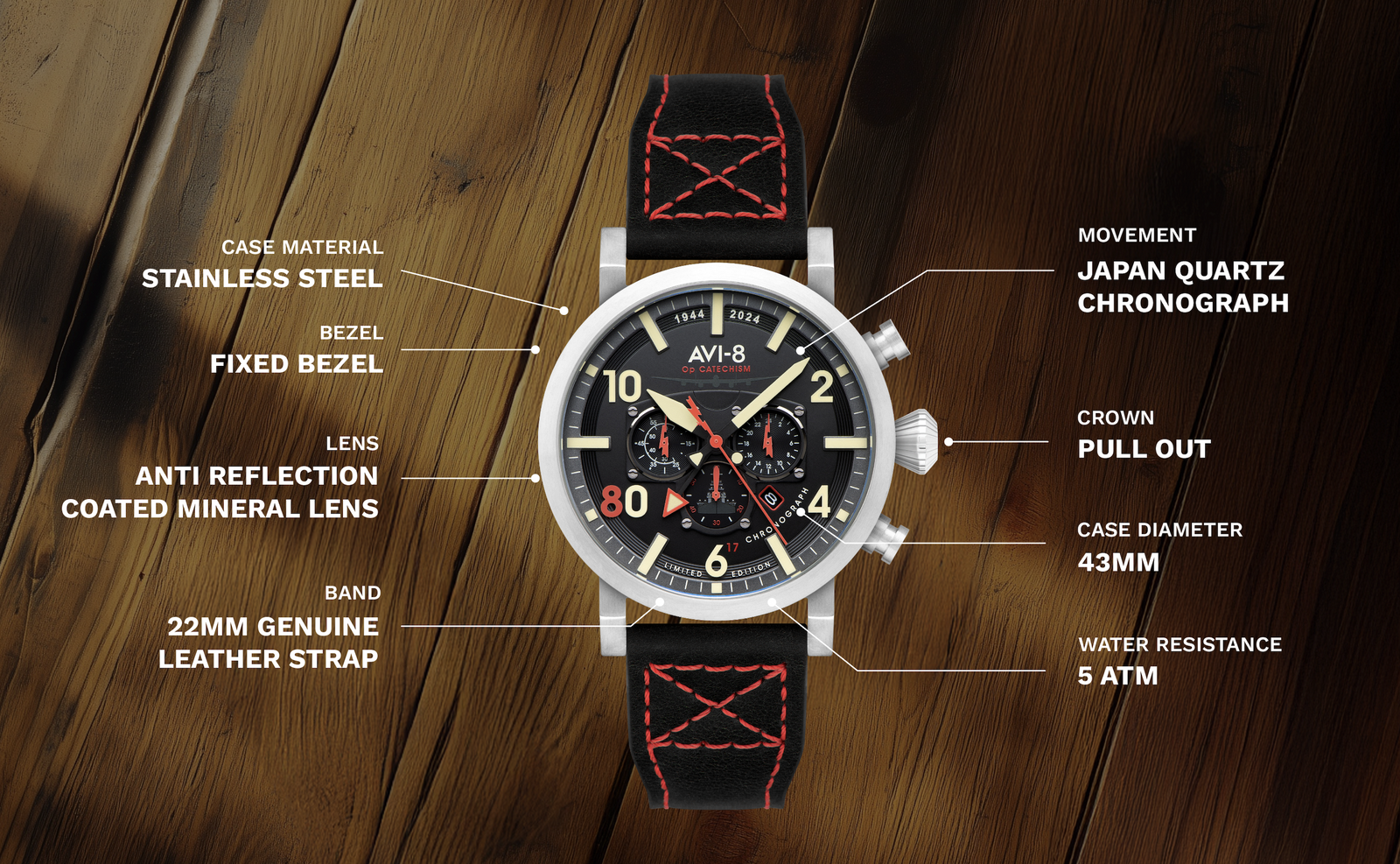 Dambuster Operation Catechism 80th Dual Time Chronograph Limited