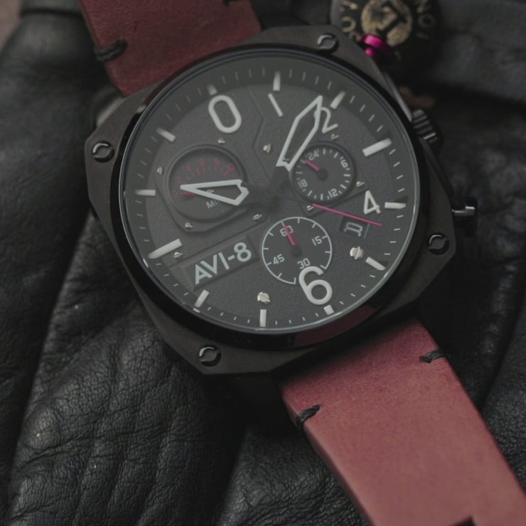 Charcoal Ember Brown | Hawker Hunter Retrograde Chronograph – AVI