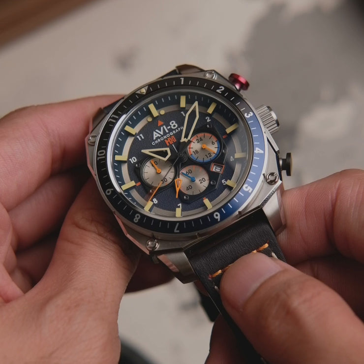 Pavillion Blue | Hawker Hunter Atlas Dual Time Chronograph – AVI-8