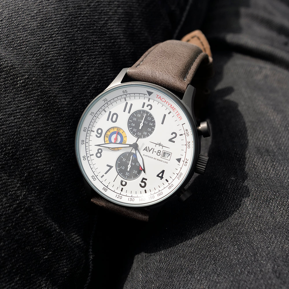 Ivory Grayscale | Hawker Hurricane Classic Chronograph – AVI-8 