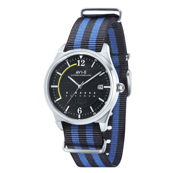 Blue Bound | Hawker Hurricane Wingman Day Date – AVI-8 Timepieces
