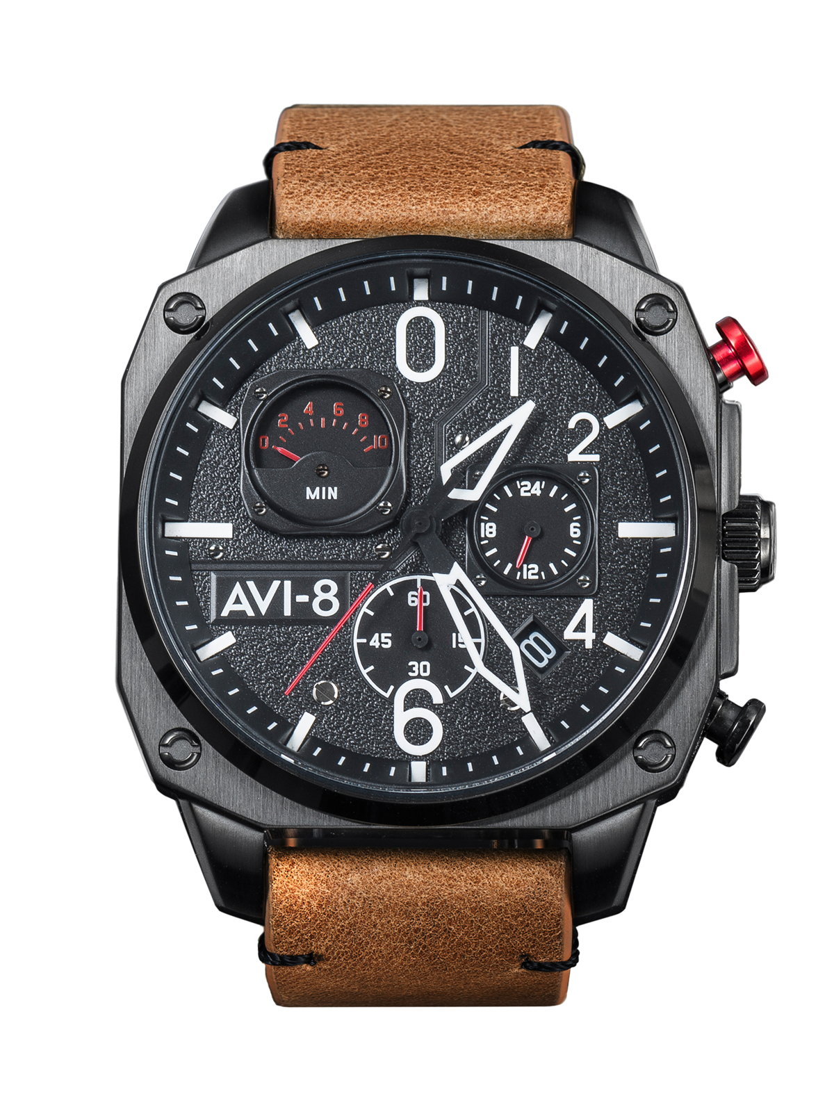 Hawker Hunter Retrograde Chronograph Charcoal Ember Brown
