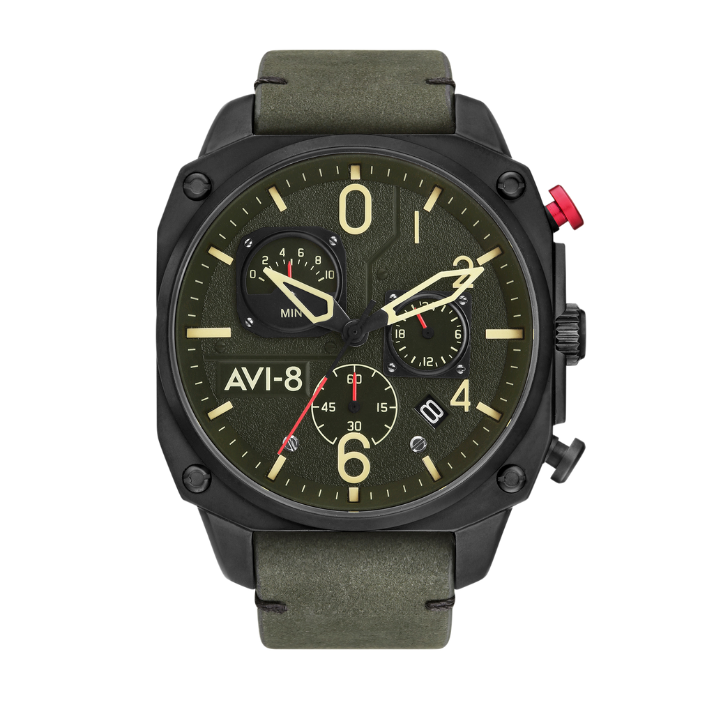 Deep Green Black Hawker Hunter Retrograde Chronograph AVI 8