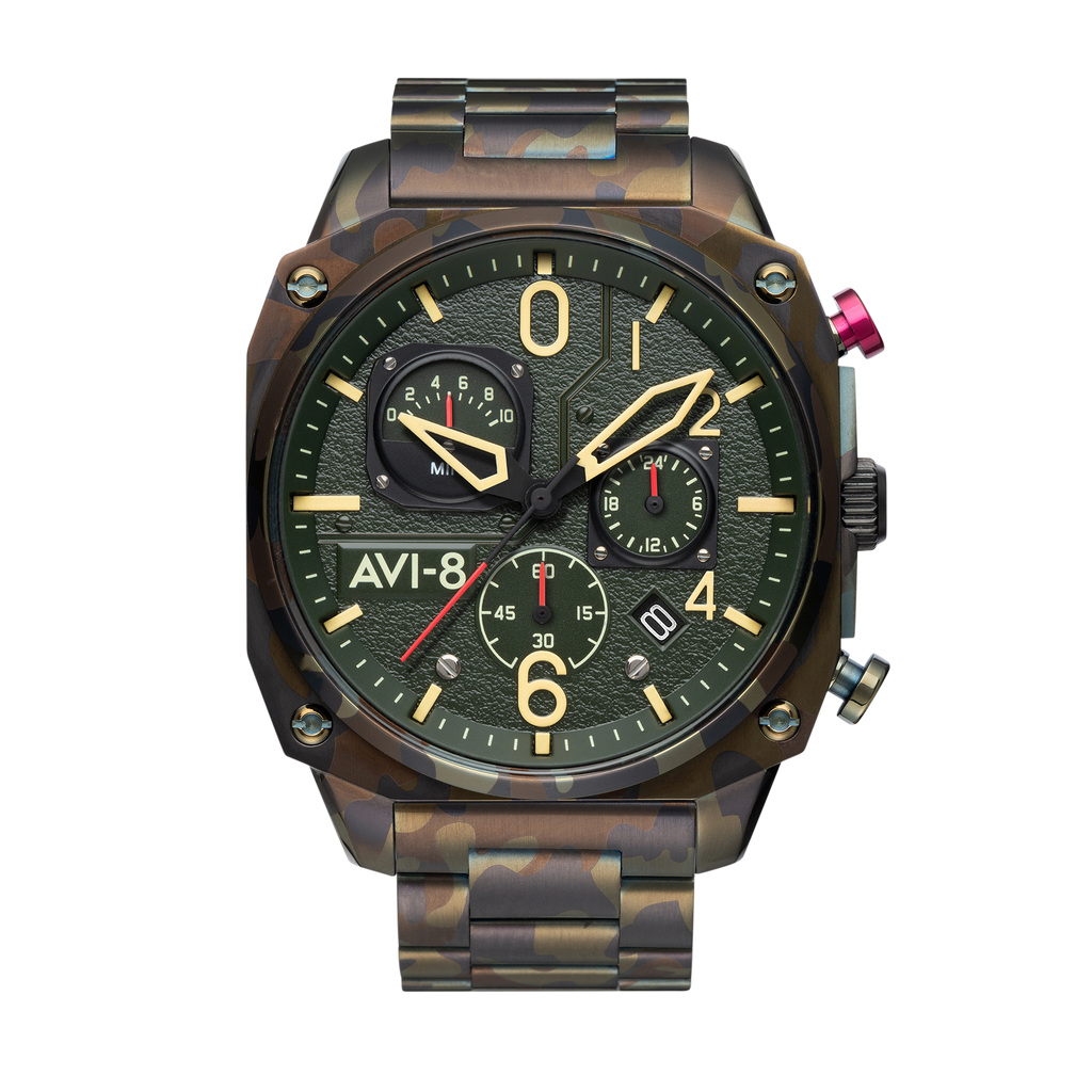 Ground Camo | Hawker Hunter Retrograde Chronograph – AVI-8 Timepieces