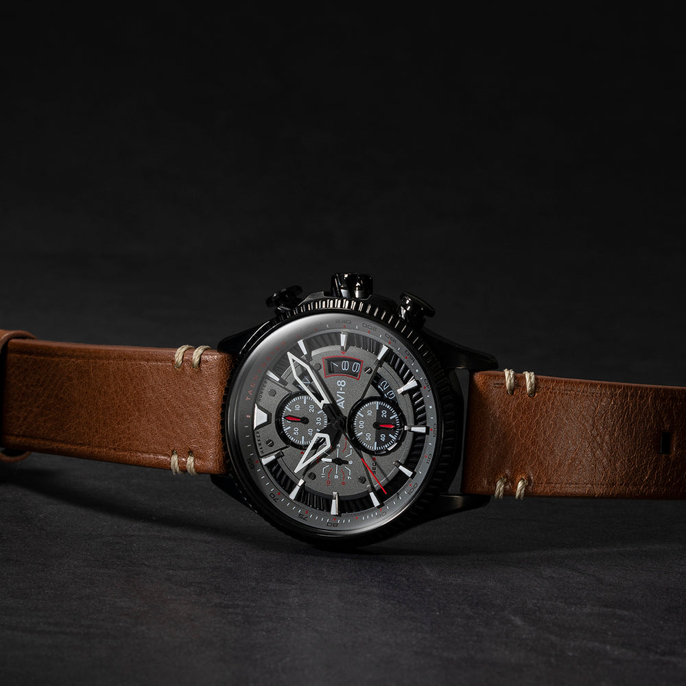 SCARLET BLACK BROWN AVON CHRONOGRAPH 5