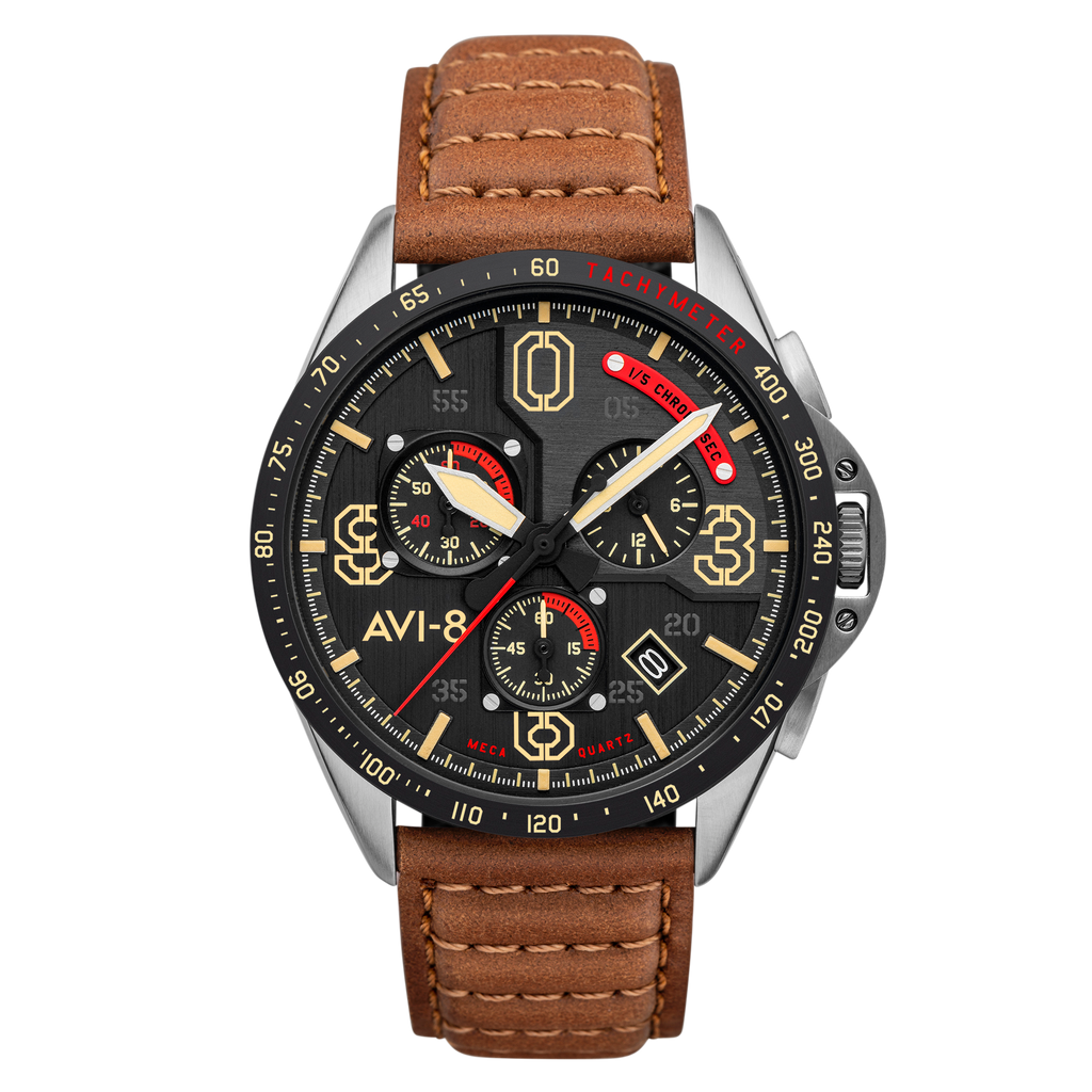 Avi-8 P-51 Mustang Blakeslee Chronograph Bronze Oak