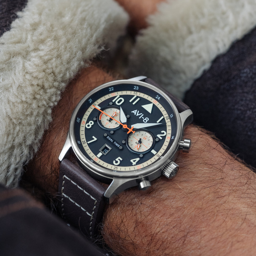 Manston | Hawker Hurricane Carey Dual Time – AVI-8 Timepieces