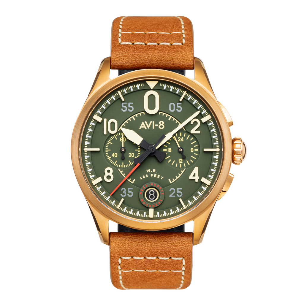 Bronze Green | Spitfire Lock Chronograph – AVI-8 Timepieces Bronze Green | Spitfire Lock Chronograph – AVI-8 Timepieces