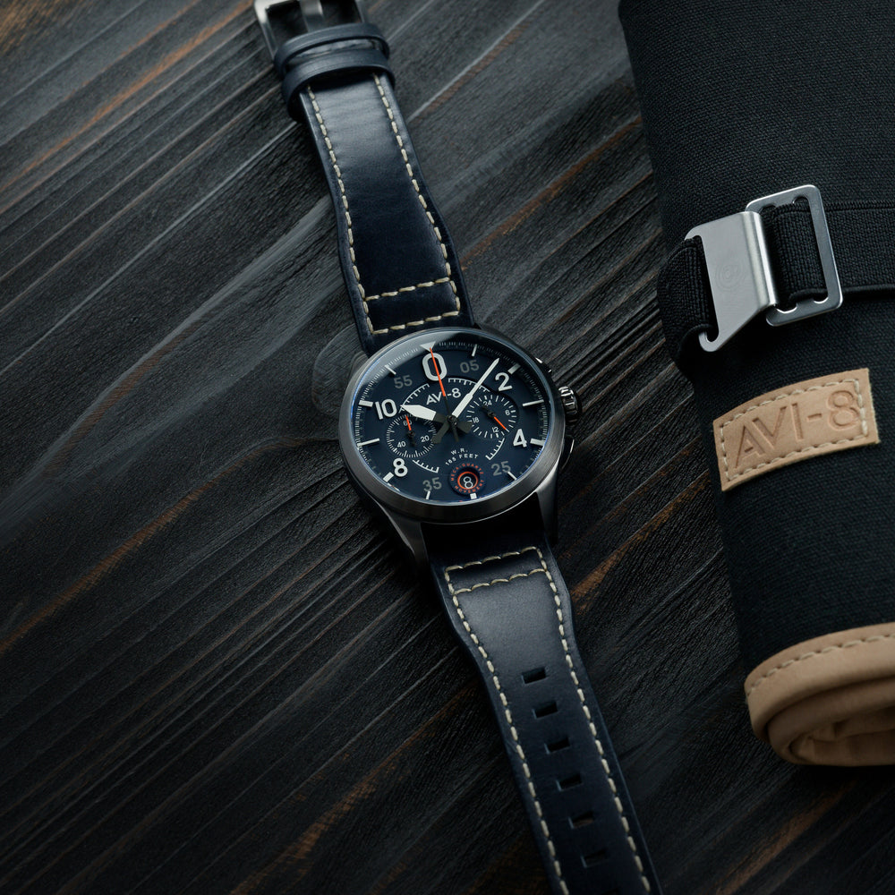 Channel Blue | Spitfire Lock Chronograph – AVI-8 Timepieces