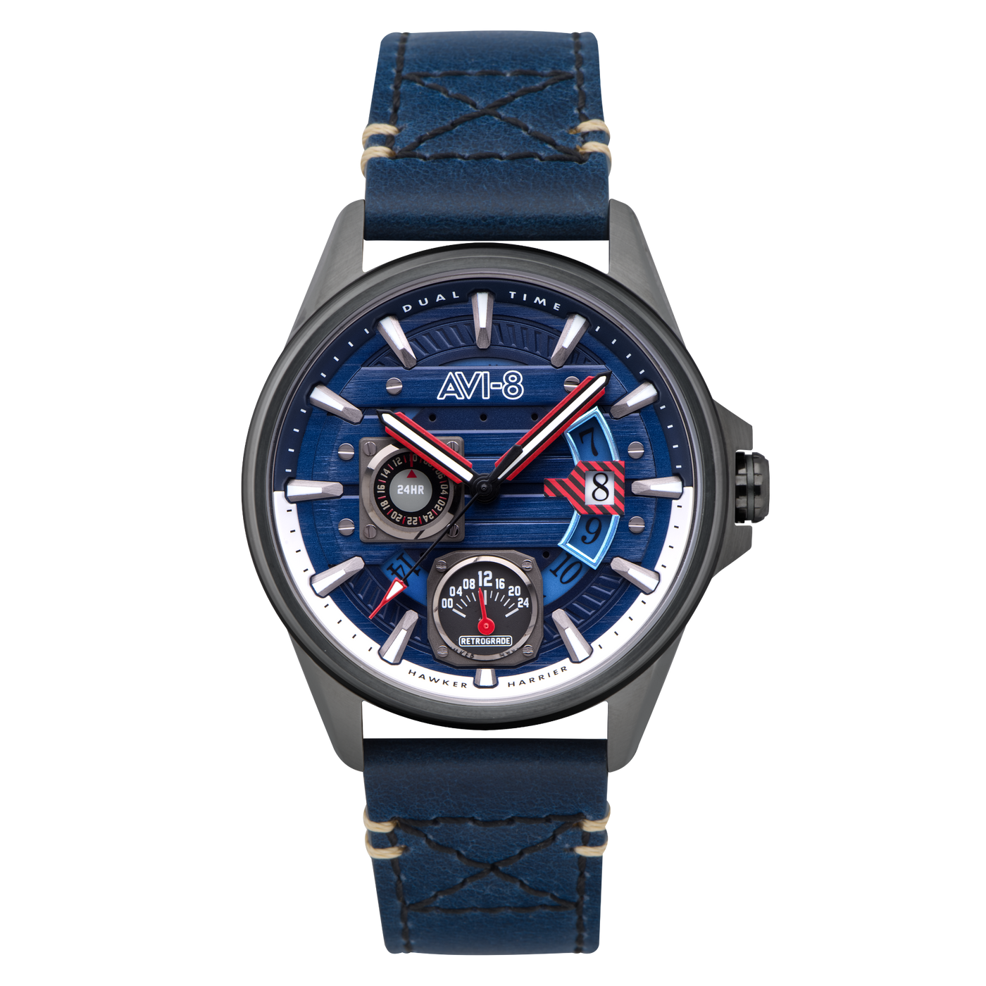 Regiment Blue | Hawker Harrier Farley Multifunction – AVI-8 Timepieces Regiment Blue | Hawker Harrier Farley Multifunction – AVI-8 Timepieces