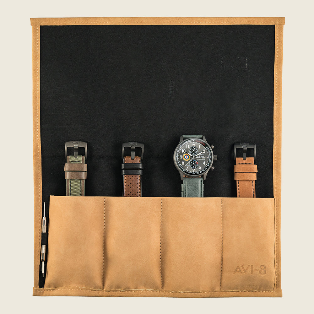 roller buckle straps dark brown – AVI-8 Timepieces